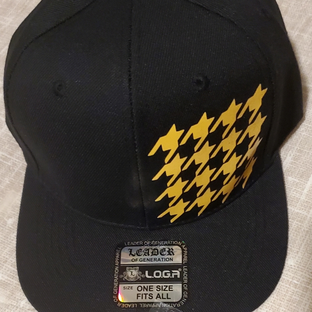 Houndstooth Gold Print Cap